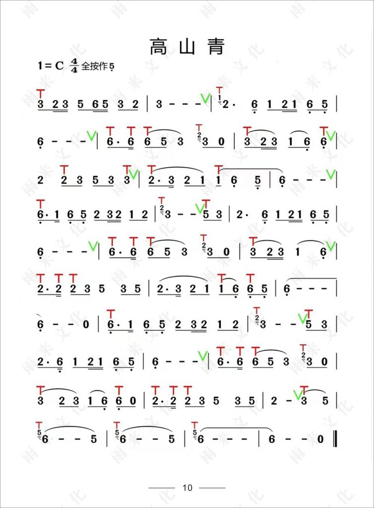 高山青 葫芦丝曲谱简谱插图