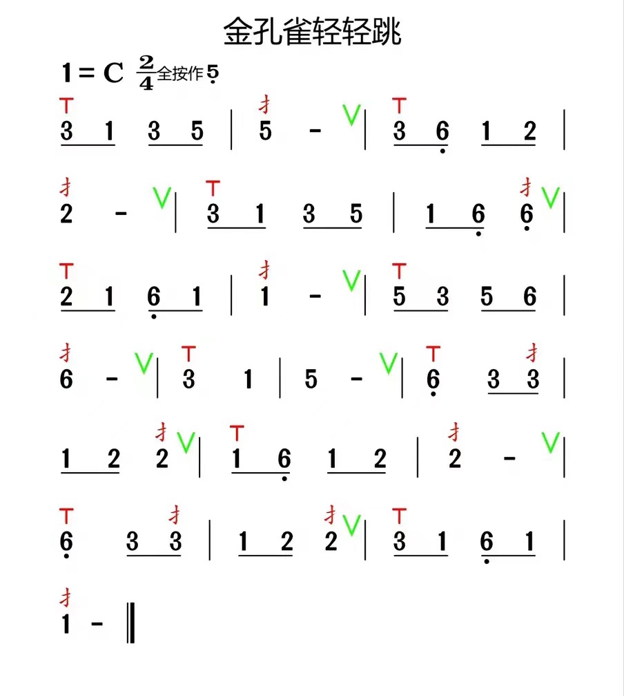 金孔雀轻轻跳葫芦丝教学插图